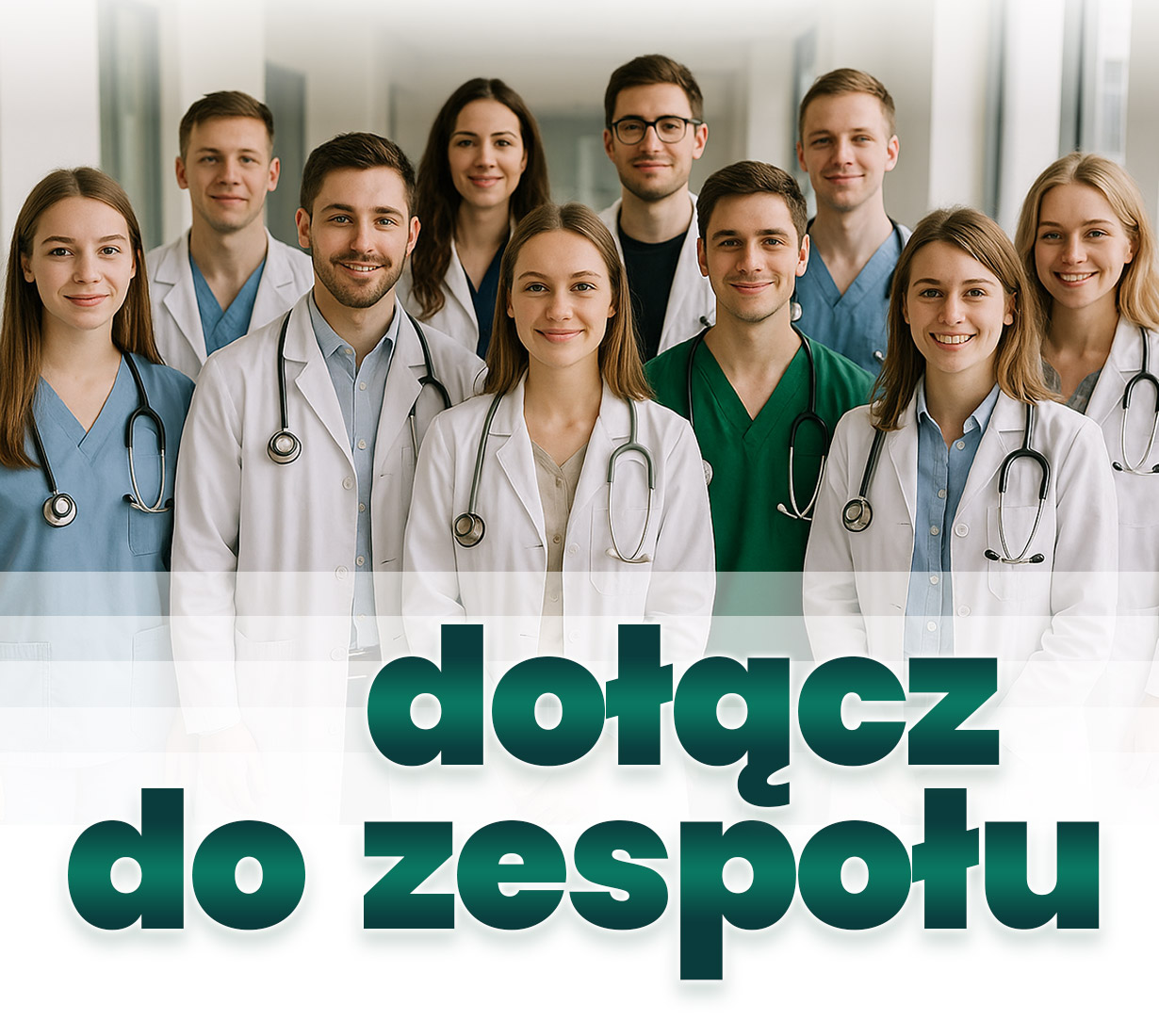 Grafika przewodnia z personelem medycznym