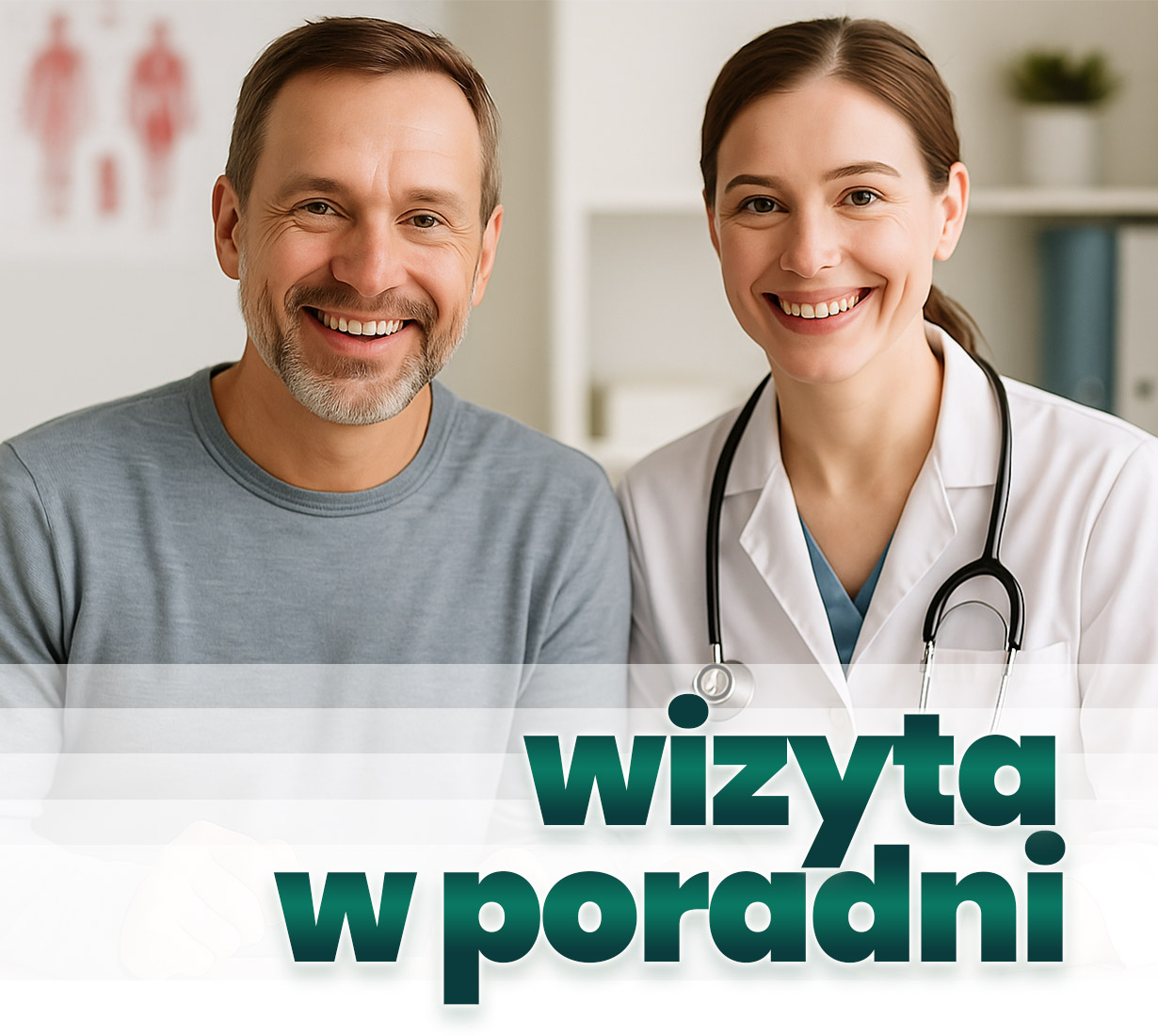 Grafika przewodnia dla aniekty wizyty w poradni