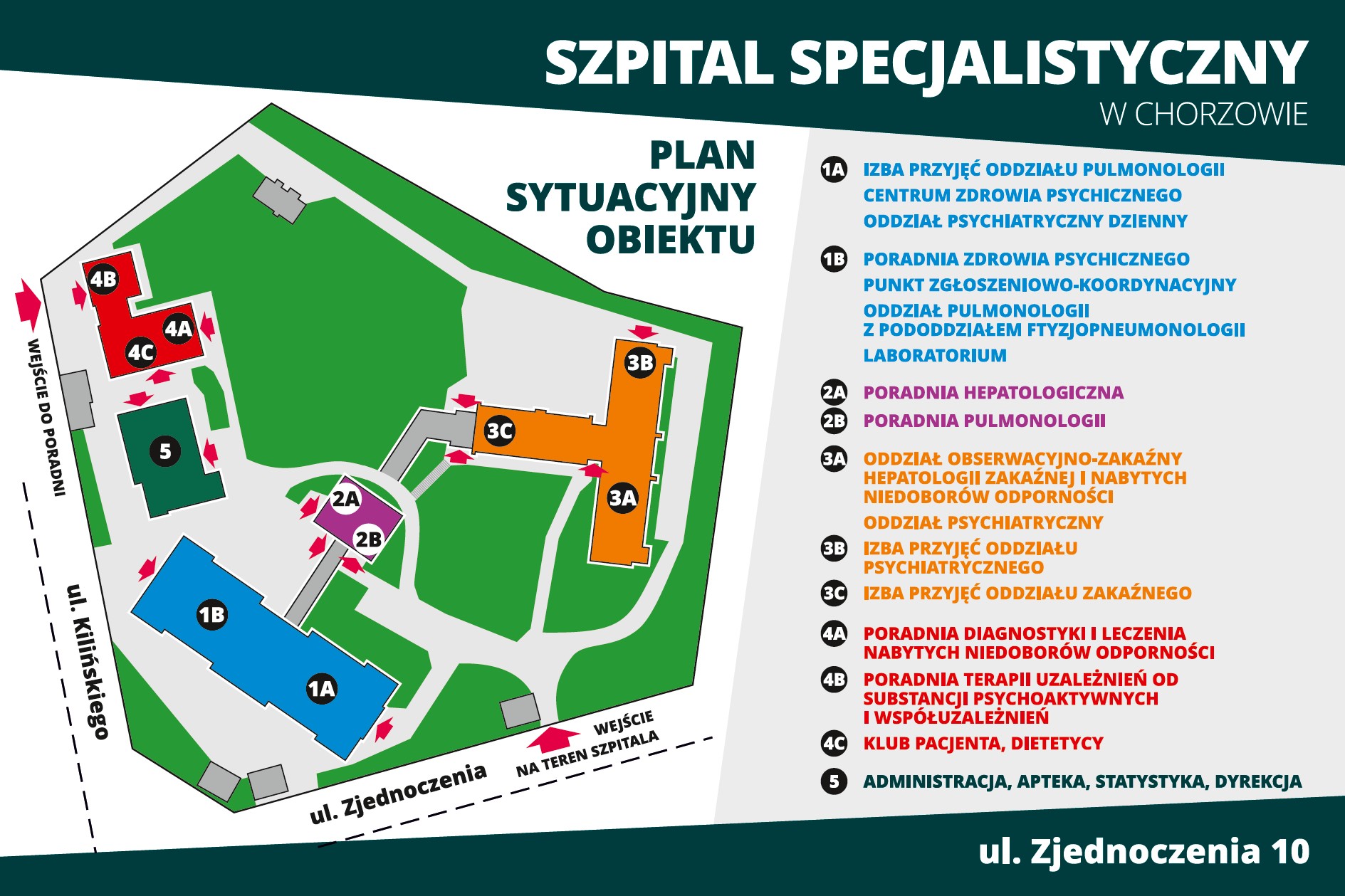 Plan sytuacyjny Szpitala Specjalistycznego w Chorzowie