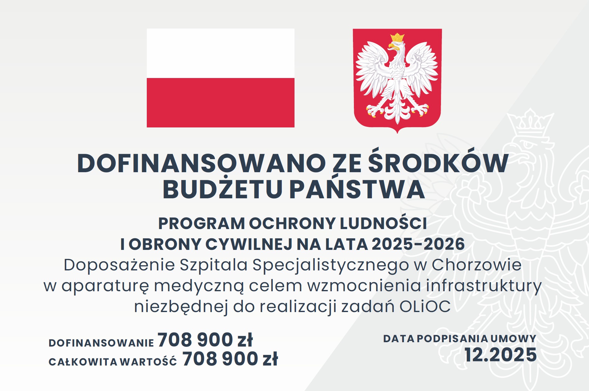 Informacja o dofinansowaniu ze środków budżetu państwa